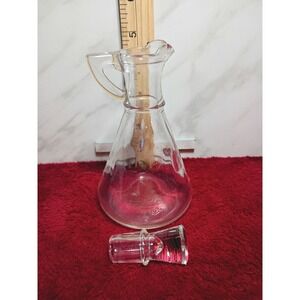 Vintage Clear Glass Cruet with Stopper Oil and Vinegar Dispenser 6 inch 6-5